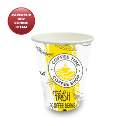 PAPERCUP 8 OZ KUNING HITAM